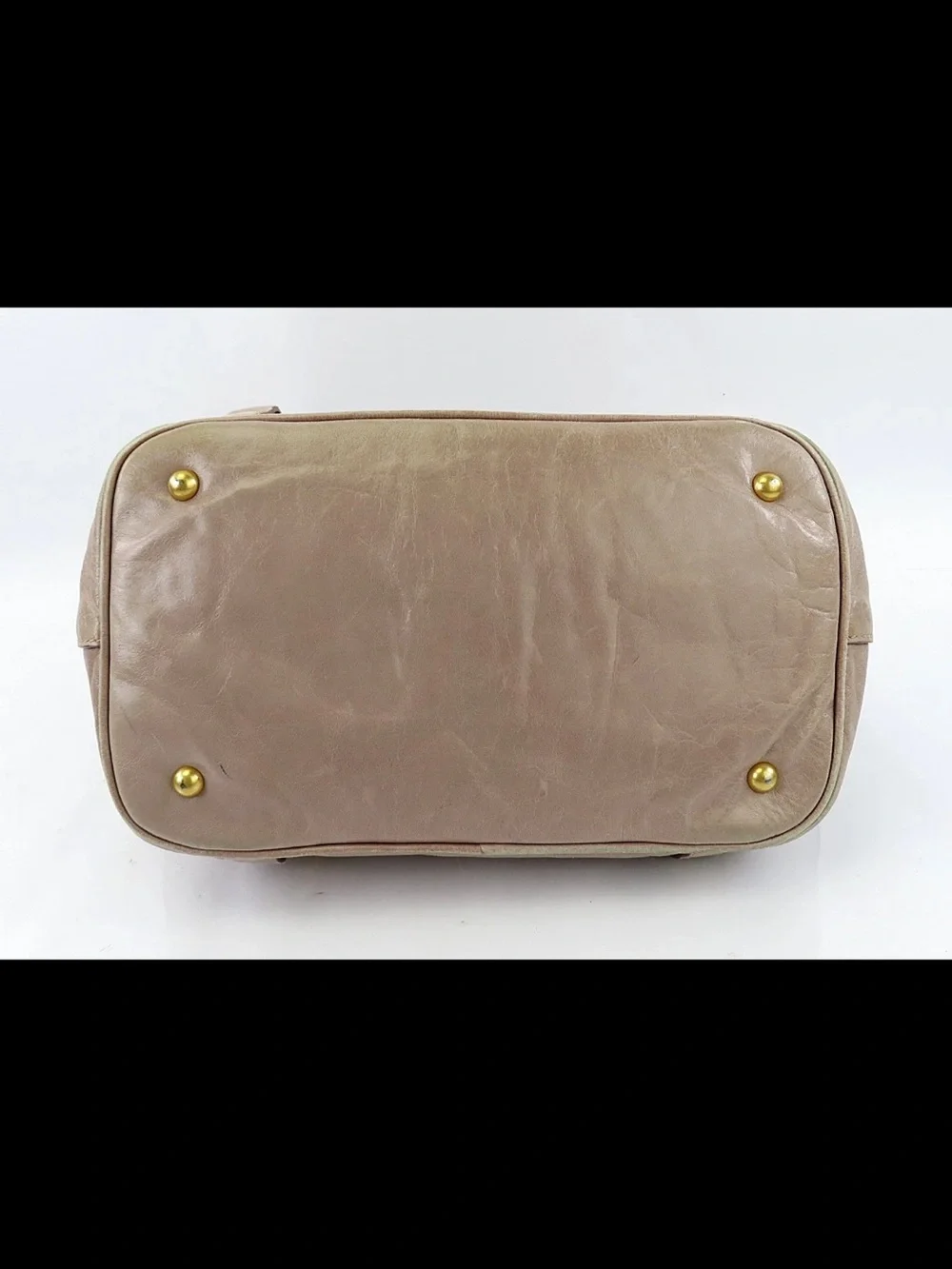 Miu Miu Taupe Leather Top-Handle Tote